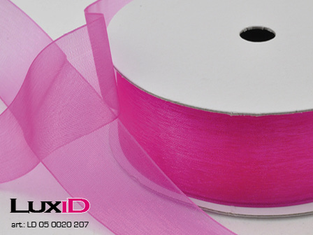 Organza woven edge Color 207 fuchsia 38mm x 25m